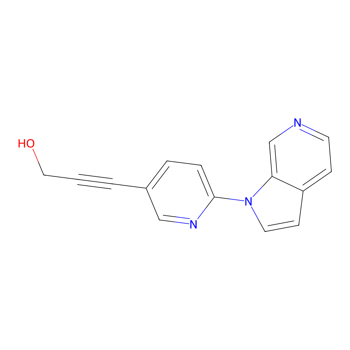 3-(6-(1H-Pyrrolo[2,3-C]pyridin-1-YL)pyridin-3-YL)prop-2-YN-1-OL molecular structure, CAS 1841079-82-0
