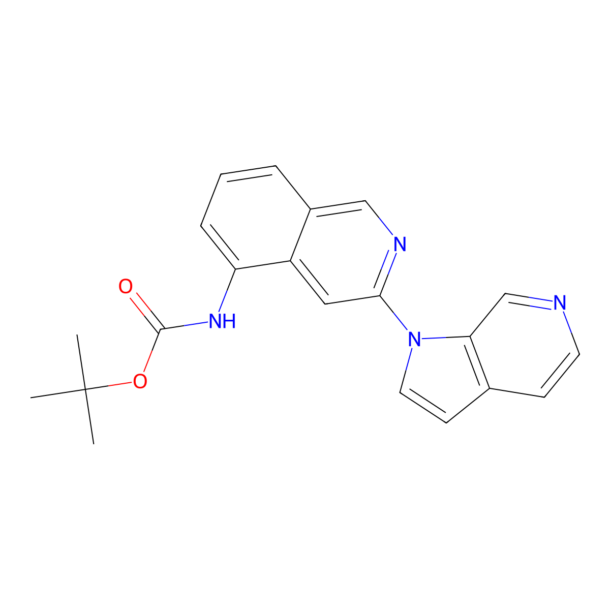 N-Boc-3-(1H-pyrrolo[2,3-c]pyridin-1-yl)isoquinolin-5-amine molecular structure, CAS 1841079-87-5