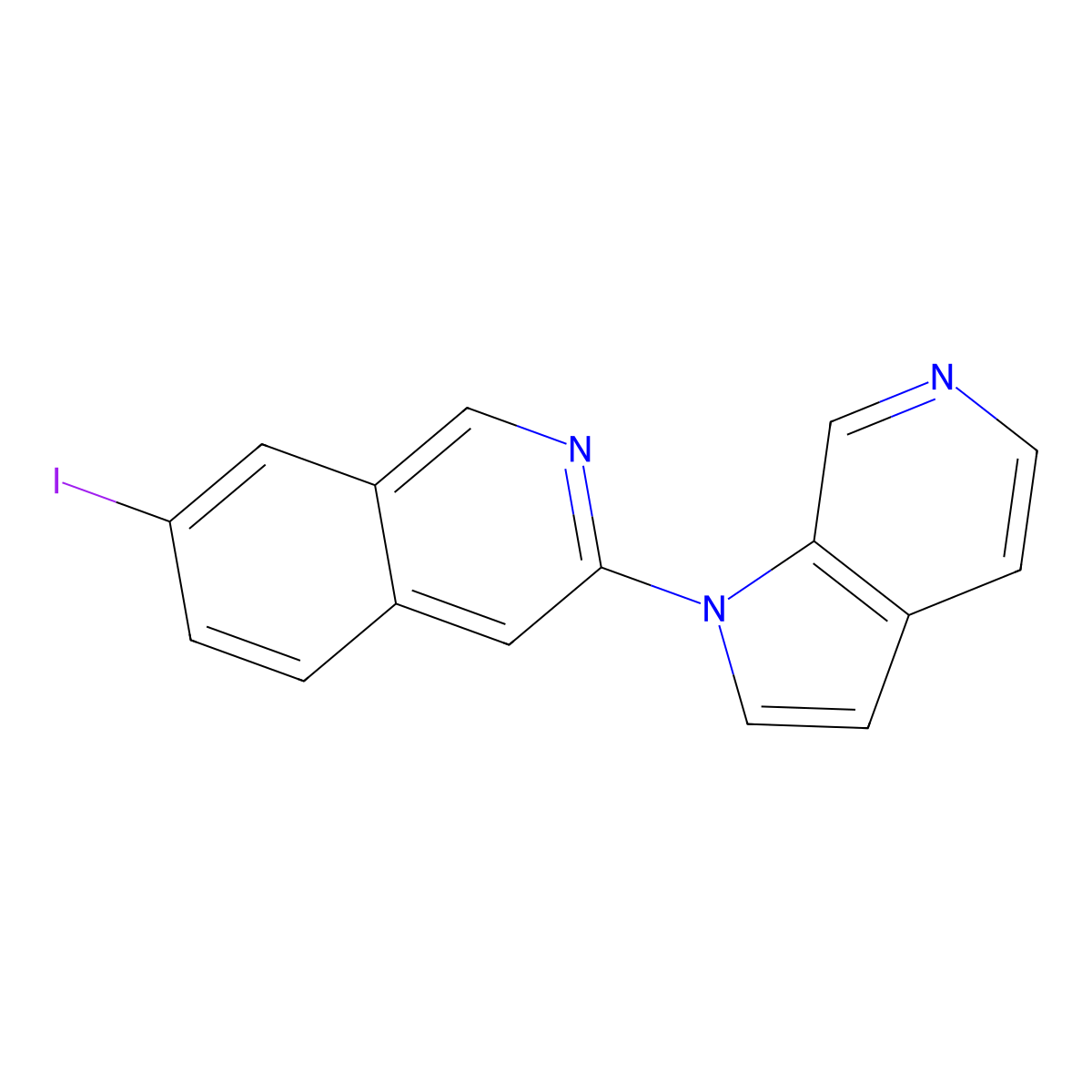 7-Iodo-3-(1H-pyrrolo[2,3-C]pyridin-1-YL)isoquinoline molecular structure, CAS 1841079-92-2