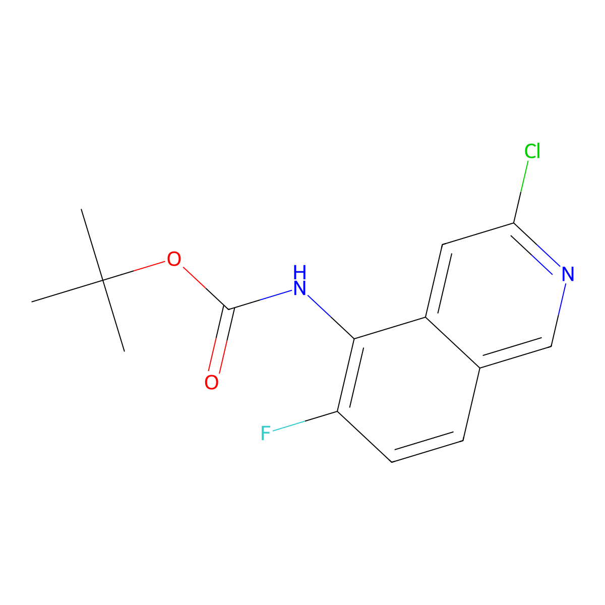 Carbamic acid, N-(3-chloro-6-fluoro-5-isoquinolinyl)-, 1,1-dimethylethyl ester molecular structure, CAS 1841079-96-6