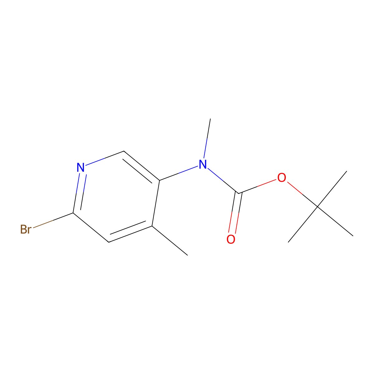Tert-butyl (6-bromo-4-methylpyridin-3-YL)(methyl)carbamate molecular structure, CAS 1841079-98-8