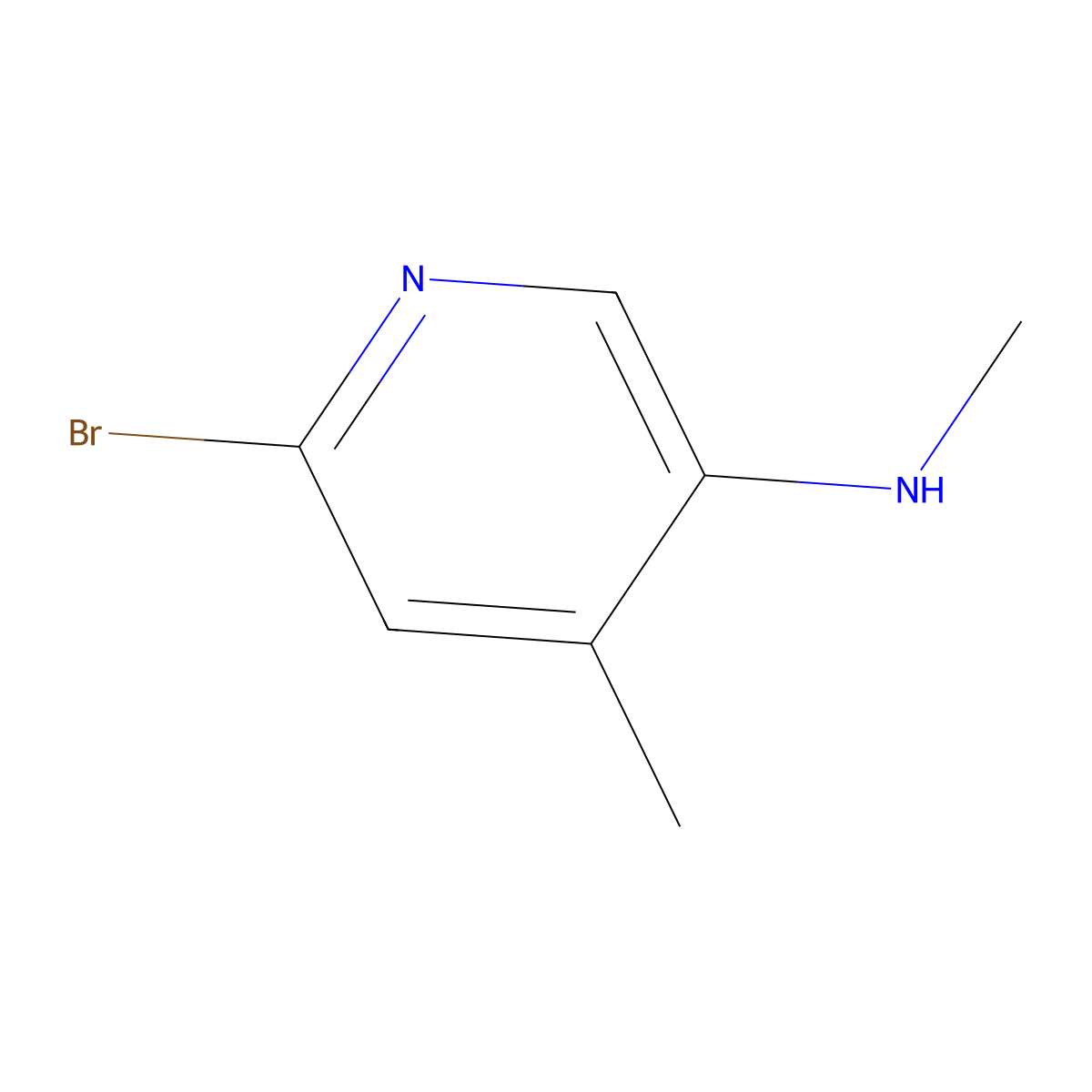 6-bromo-N,4-dimethylpyridin-3-amine molecular structure, CAS 1841079-99-9