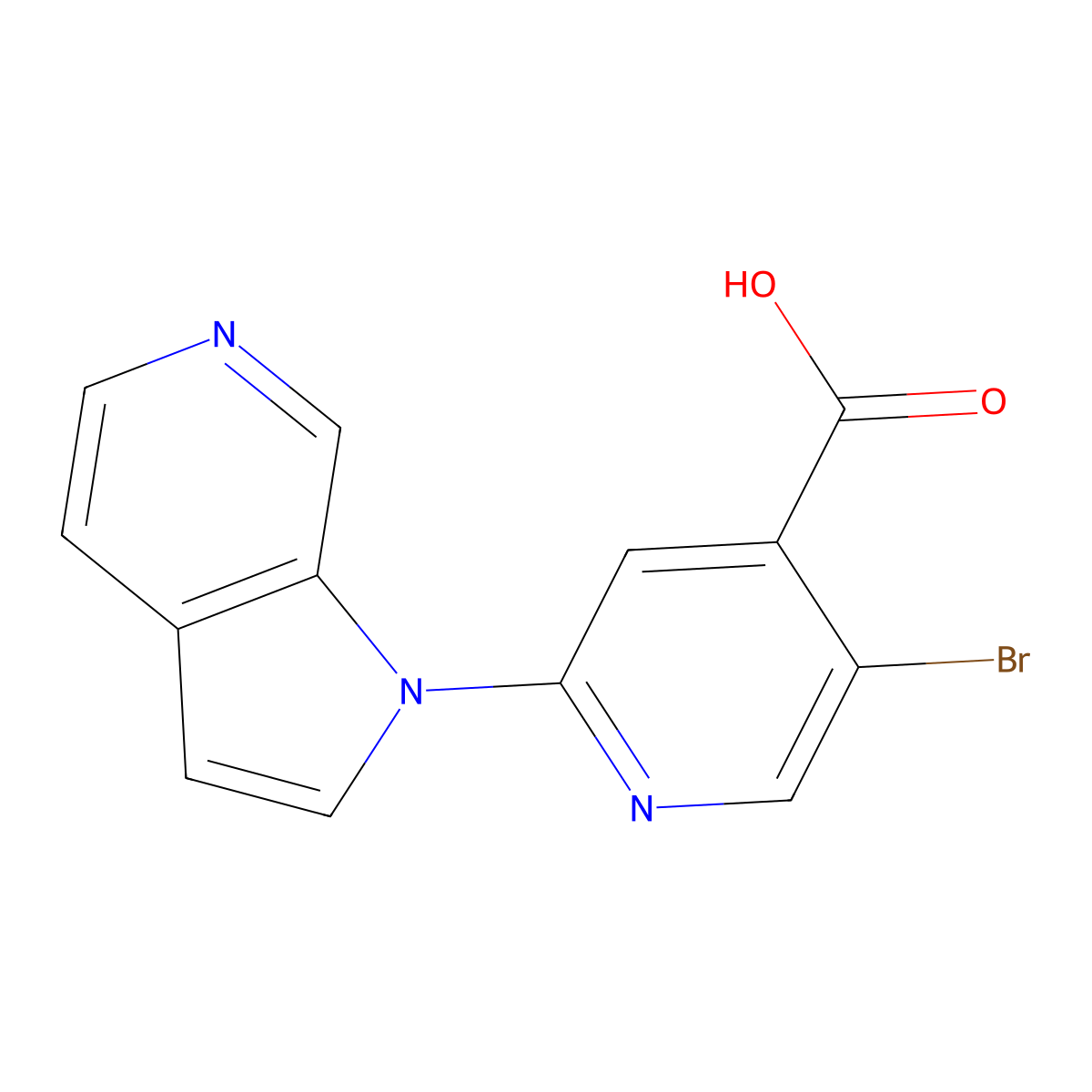5-Bromo-2-(1H-pyrrolo[2,3-C]pyridin-1-YL)isonicotinic acid molecular structure, CAS 1841080-01-0