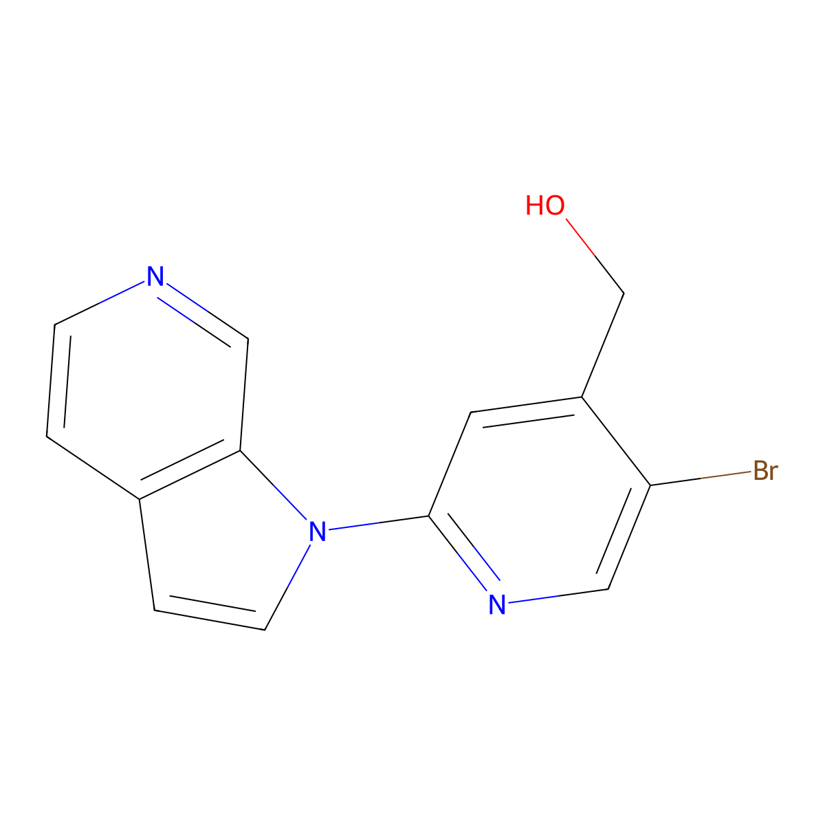 (5-Bromo-2-(1H-pyrrolo[2,3-C]pyridin-1-YL)pyridin-4-YL)methanol molecular structure, CAS 1841080-03-2