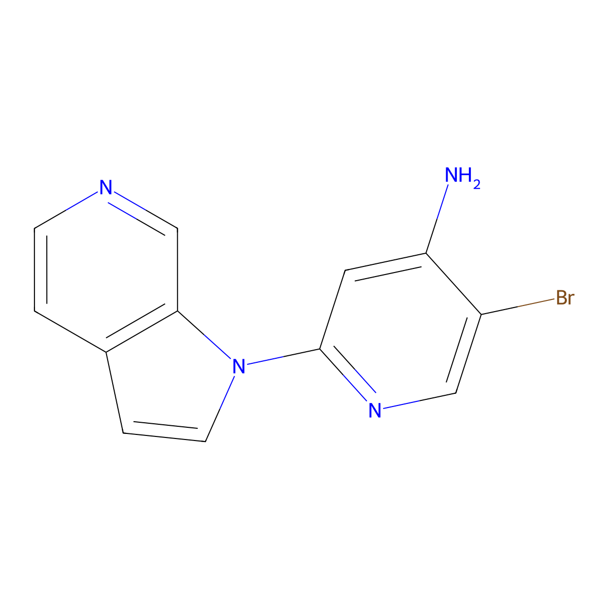 5-Bromo-2-(1H-pyrrolo[2,3-C]pyridin-1-YL)pyridin-4-amine molecular structure, CAS 1841080-06-5