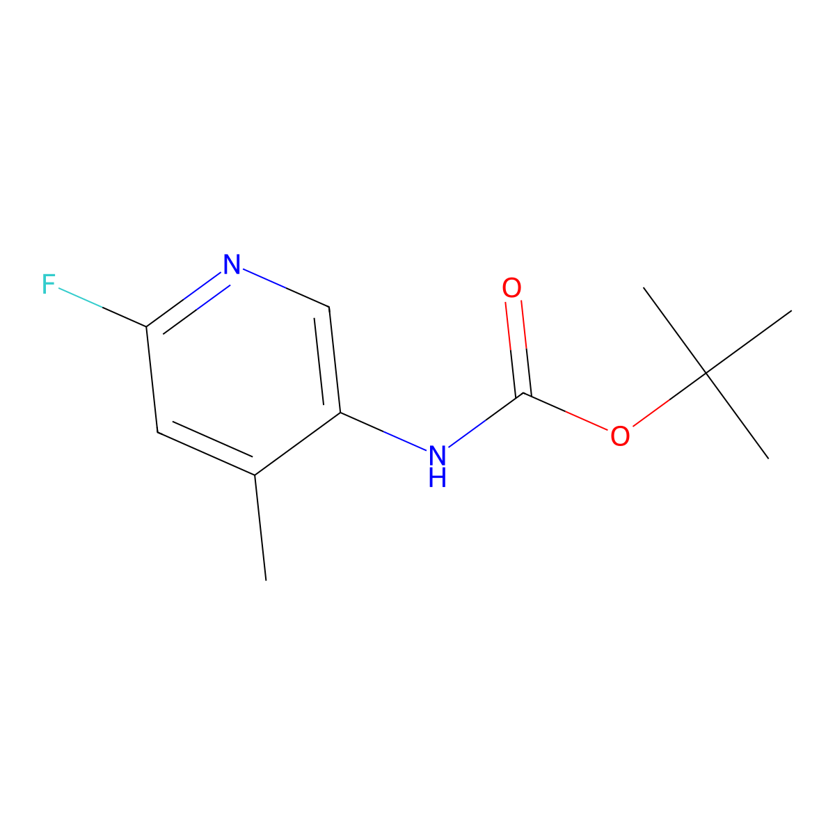 Tert-butyl (6-fluoro-4-methylpyridin-3-yl)carbamate molecular structure, CAS 1841080-34-9