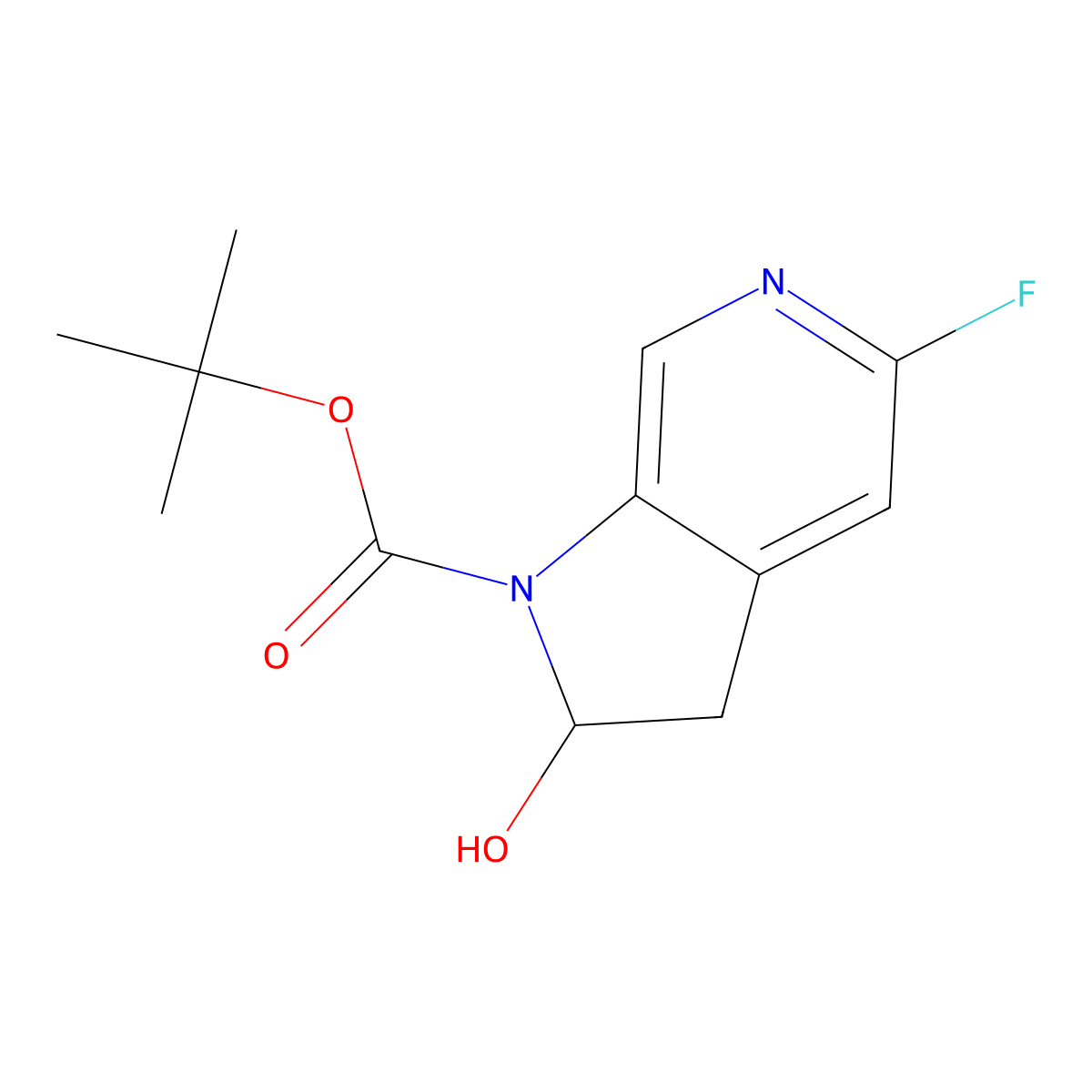 tert-butyl 5-fluoro-2-hydroxy-2,3-dihydro-1H-pyrrolo[2,3-c]pyridine-1-carboxylate molecular structure, CAS 1841080-35-0