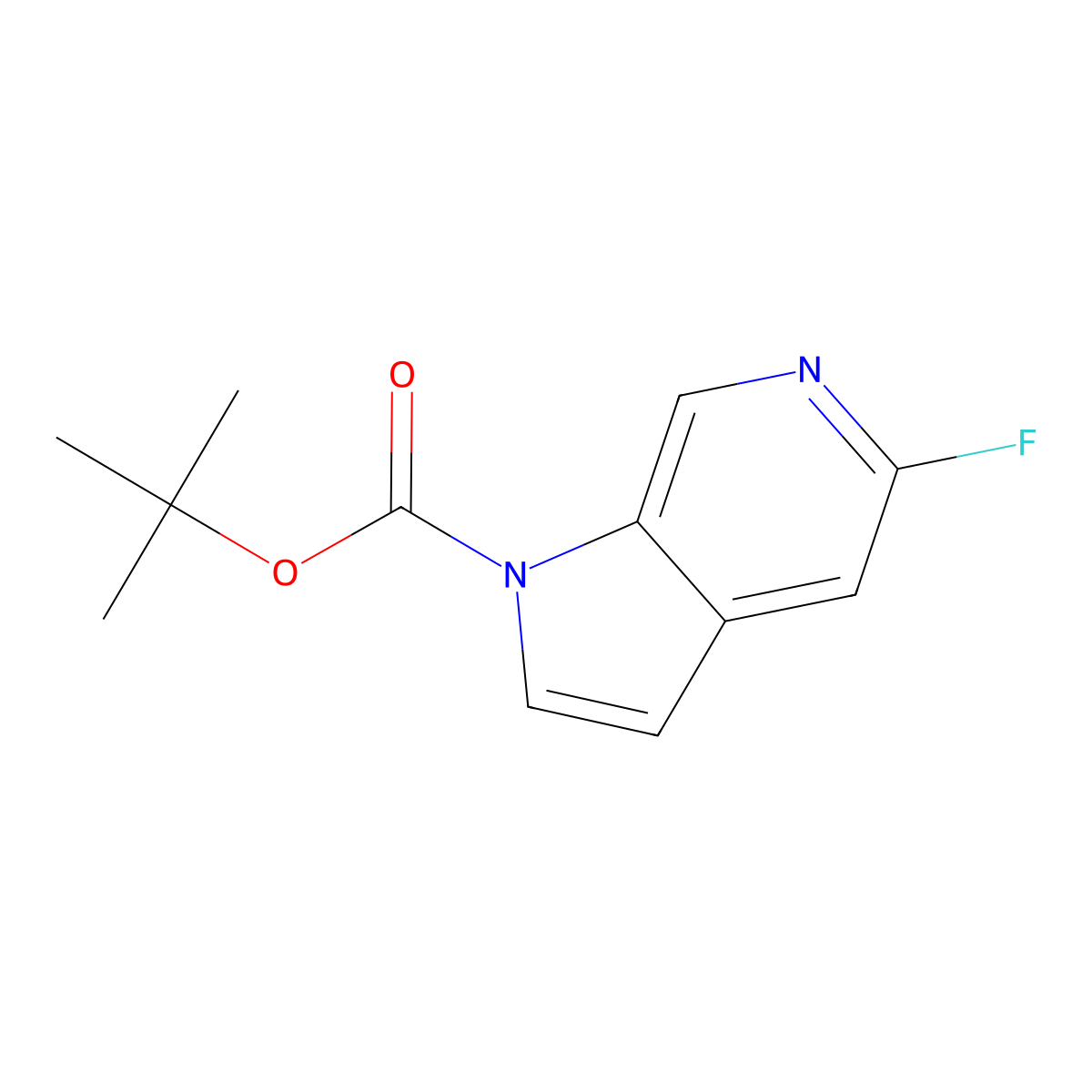 tert-butyl 5-fluoro-1H-pyrrolo[2,3-c]pyridine-1-carboxylate molecular structure, CAS 1841080-36-1