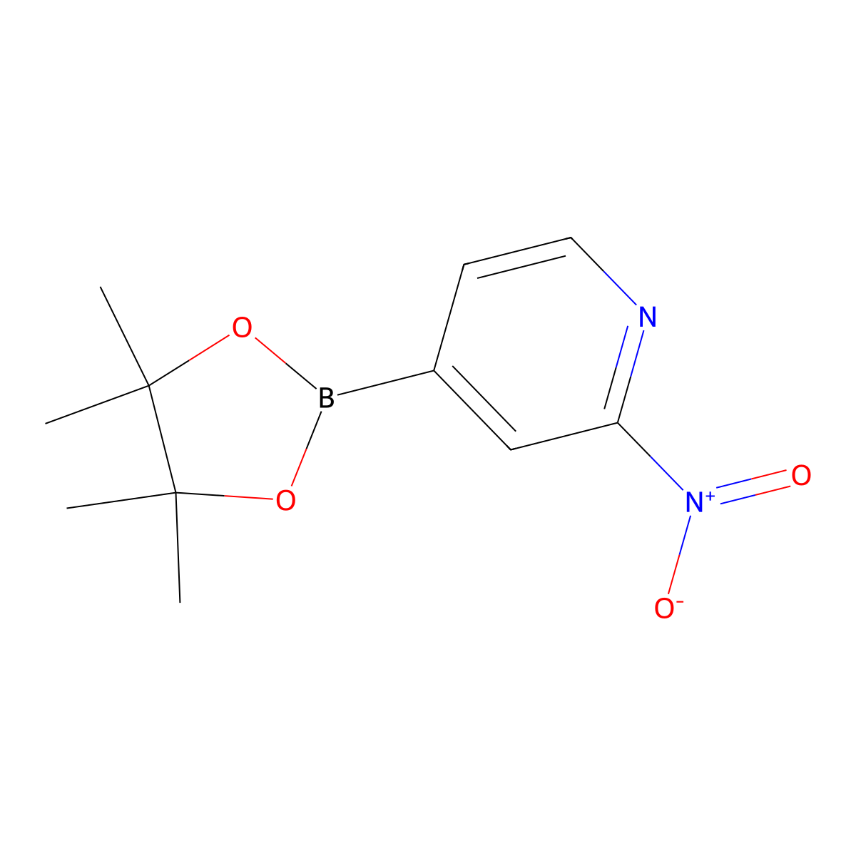 2-Nitro-4-(tetramethyl-1,3,2-dioxaborolan-2-yl)pyridine molecular structure, CAS 1841080-51-0