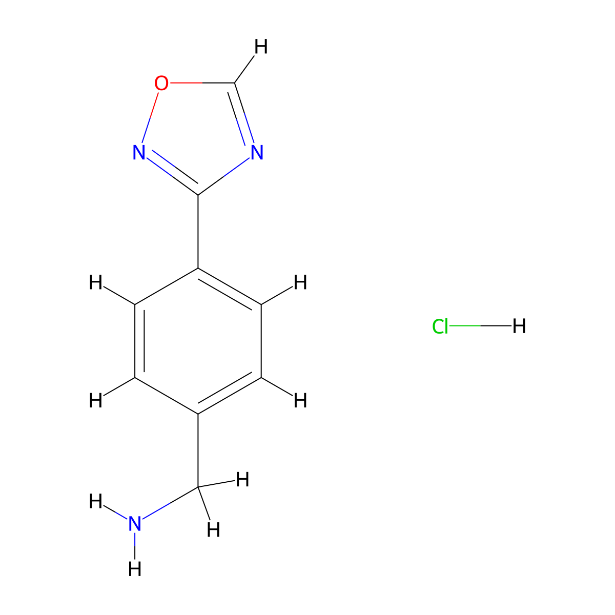 (4-(1,2,4-Oxadiazol-3-yl)phenyl)methanamine hydrochloride molecular structure, CAS 1841081-38-6
