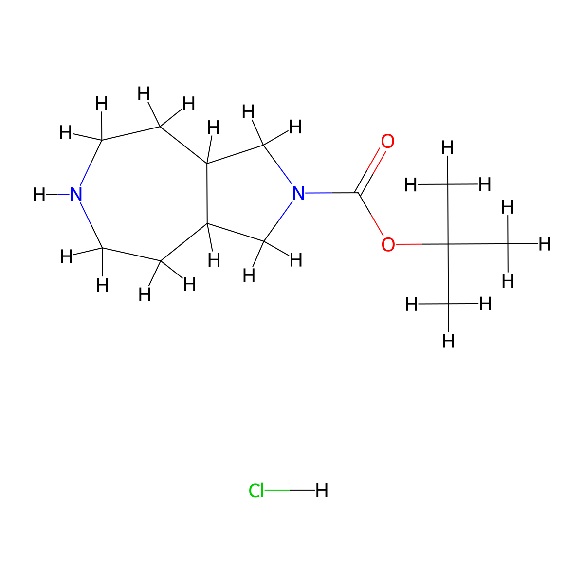 tert-Butyl octahydropyrrolo[3,4-d]azepine-2(1H)-carboxylate hydrochloride molecular structure, CAS 1841081-39-7