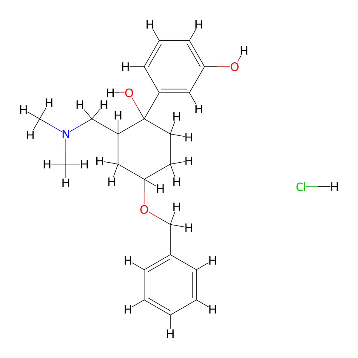 3-(4-(Benzyloxy)-2-((dimethylamino)methyl)-1-hydroxycyclohexyl)phenol hydrochloride molecular structure, CAS 1841081-56-8