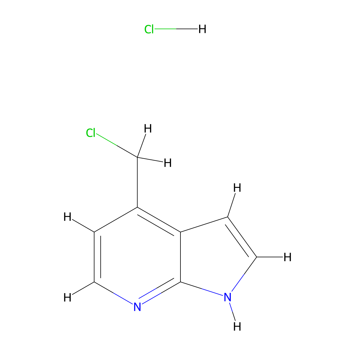 4-(Chloromethyl)-1H-pyrrolo[2,3-b]pyridine hydrochloride molecular structure, CAS 1841081-59-1
