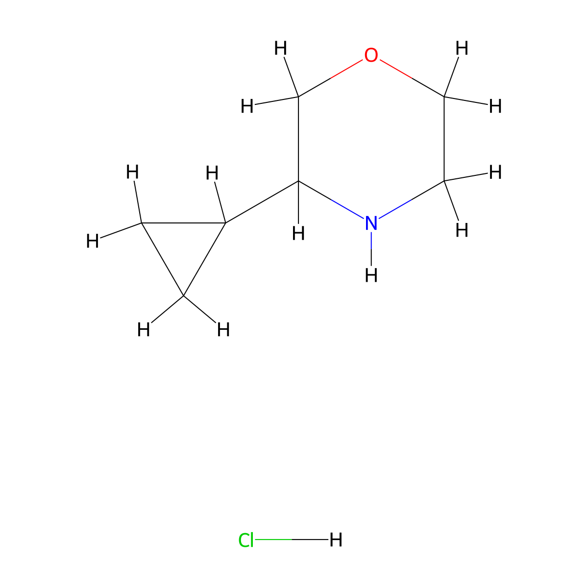 3-Cyclopropylmorpholine hydrochloride molecular structure, CAS 1841081-61-5