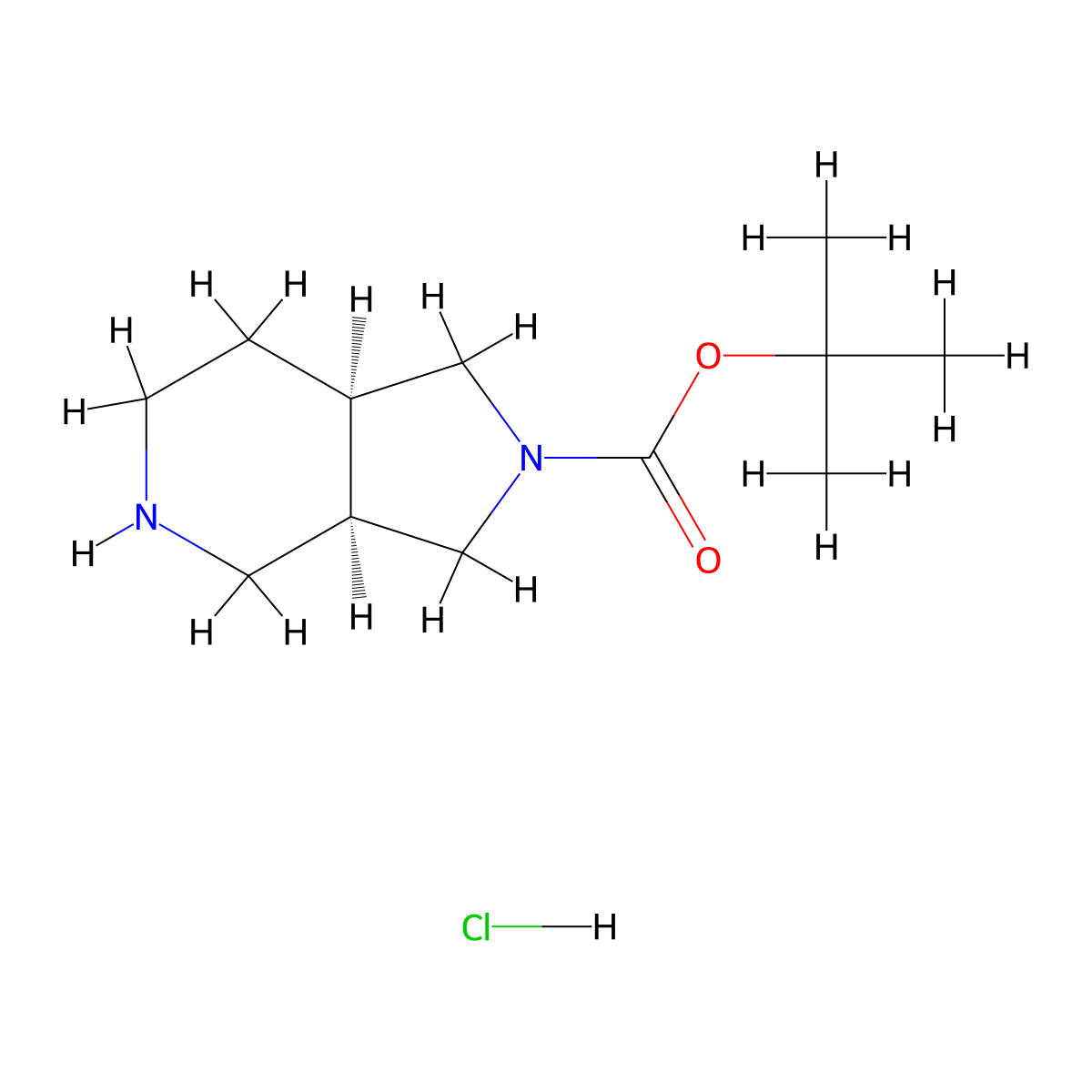 (3aR,7aR)-rel-tert-Butyl hexahydro-1H-pyrrolo[3,4-c]pyridine-2(3H)-carboxylate hydrochloride molecular structure, CAS 1841081-66-0