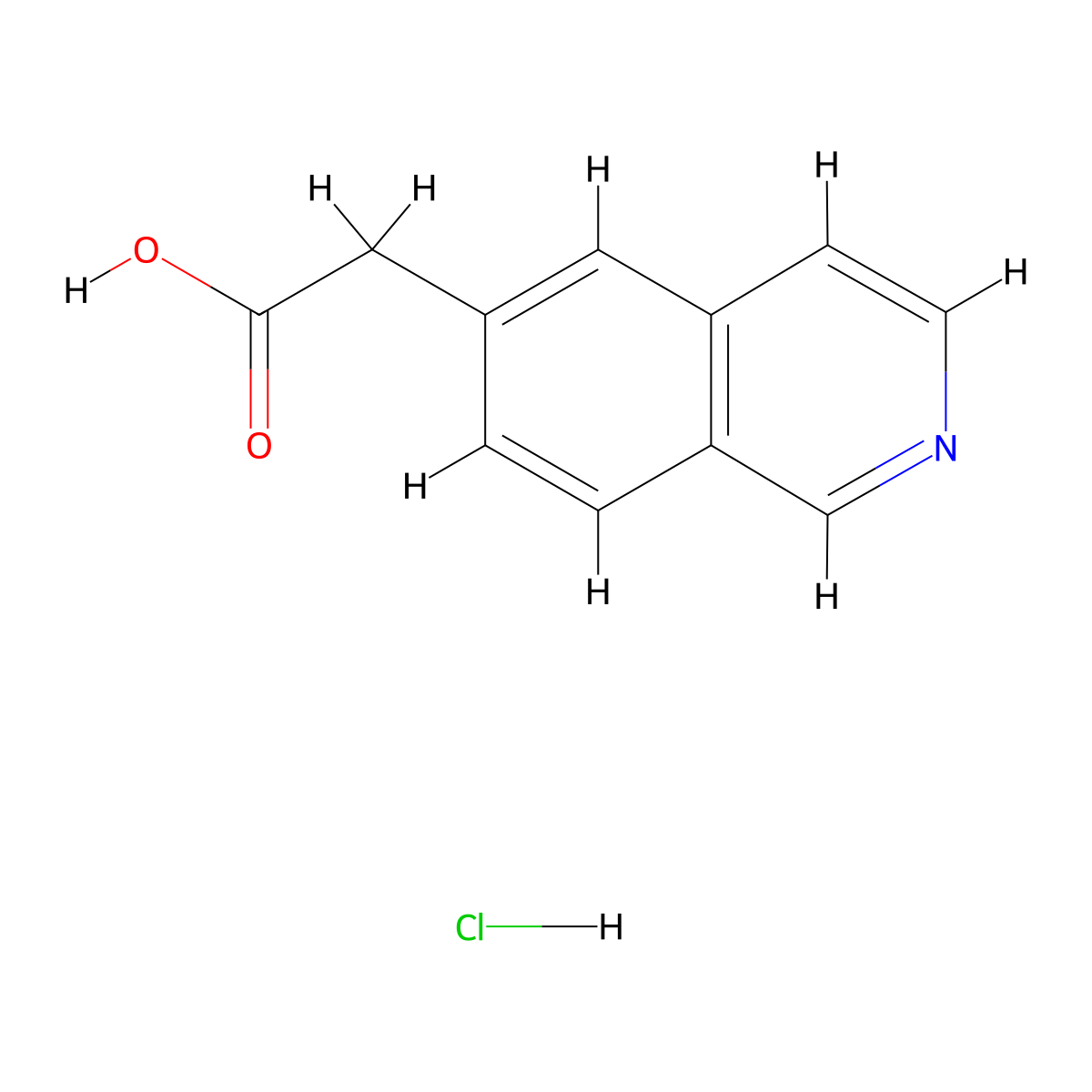 Isoquinolin-6-yl-acetic acid hydrochloride molecular structure, CAS 1841081-67-1
