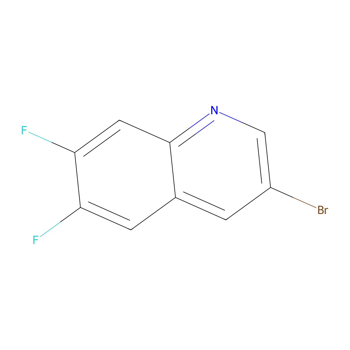 3-Bromo-6,7-difluoroquinoline molecular structure, CAS 1841081-70-6