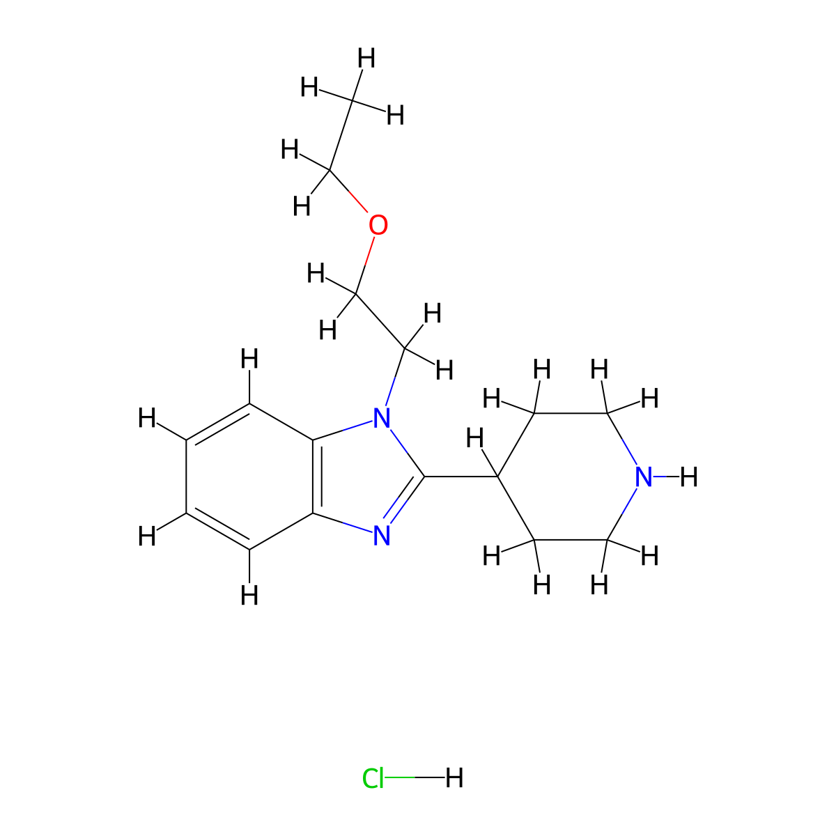 1-(2-Ethoxyethyl)-2-(piperidin-4-yl)-1H-benzo[d]imidazole hydrochloride molecular structure, CAS 1841081-72-8