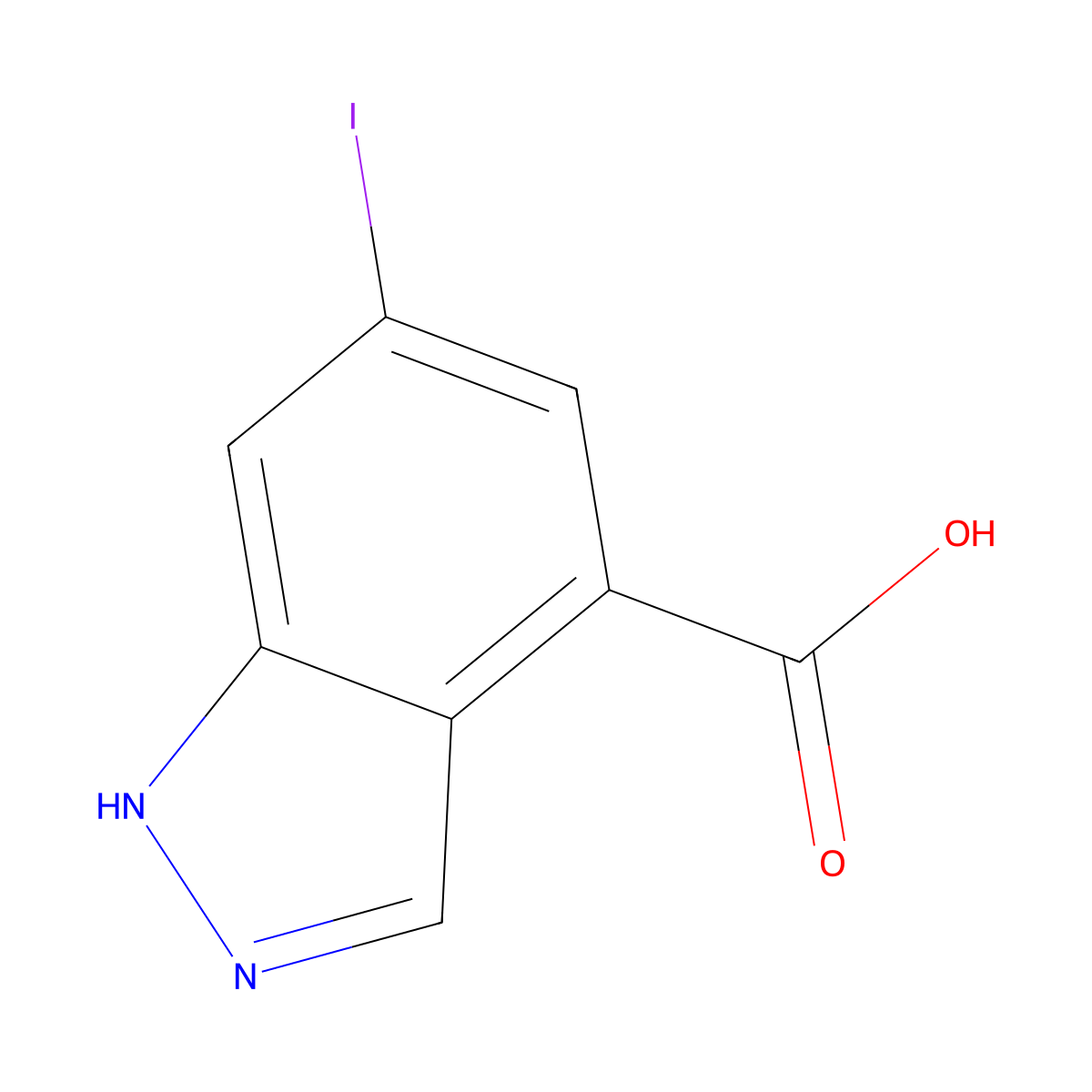 6-Iodo-1H-indazole-4-carboxylic acid molecular structure, CAS 1841081-77-3