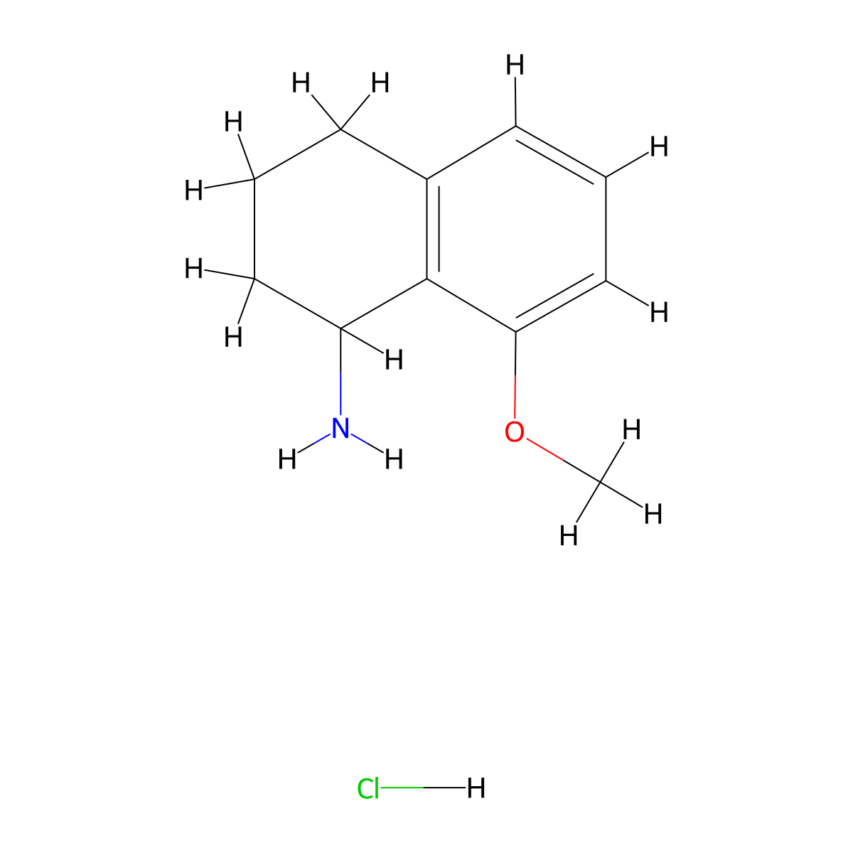 8-Methoxy-1,2,3,4-tetrahydronaphthalen-1-amine hydrochloride molecular structure, CAS 1841081-79-5