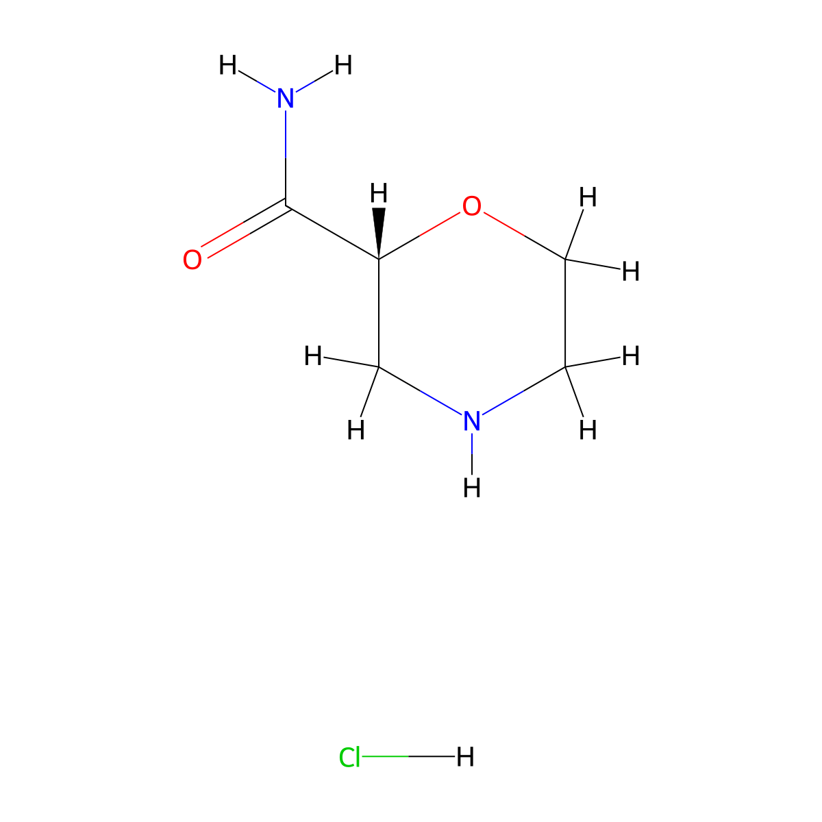 (2R)-morpholine-2-carboxamide hydrochloride molecular structure, CAS 1841087-83-9