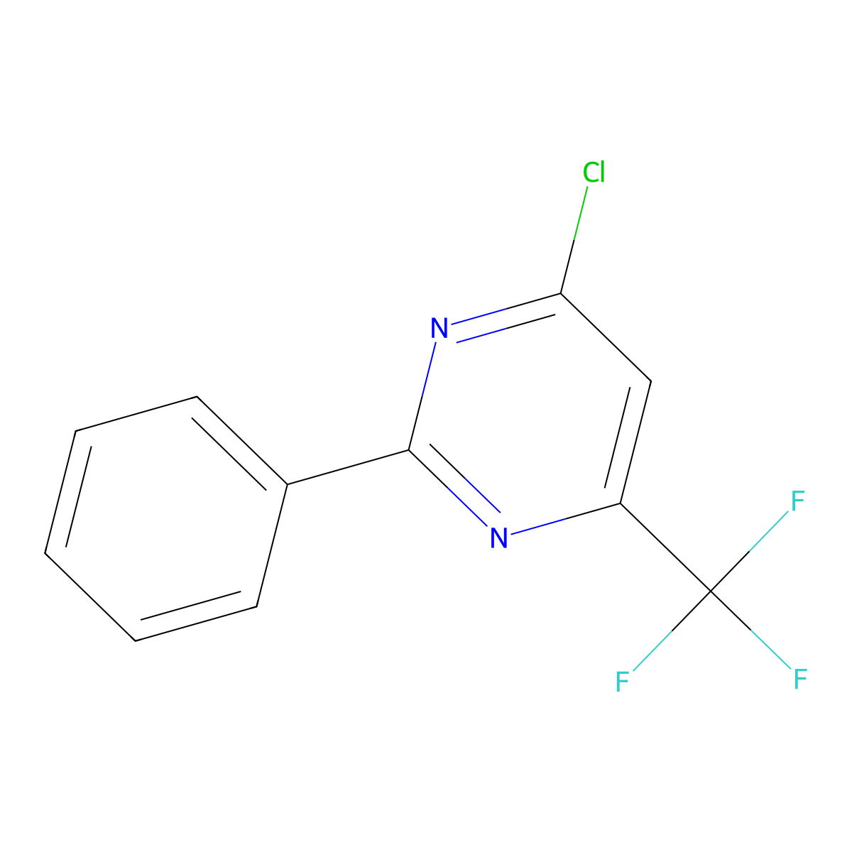 4-Chloro-2-phenyl-6-(trifluoromethyl)pyrimidine molecular structure, CAS 184109-83-9