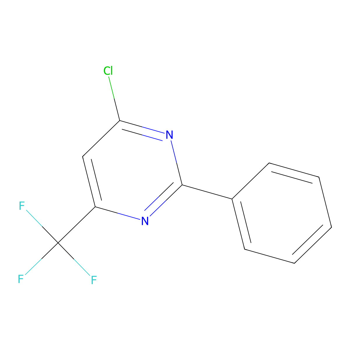 4-Chloro-2-phenyl-6-(trifluoromethyl)pyrimidine molecular structure, CAS 184109-83-9