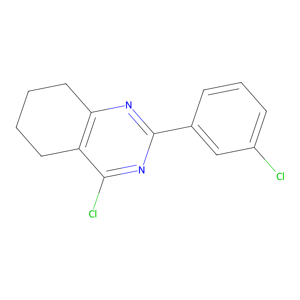 4-Chloro-2-(3-chlorophenyl)-5,6,7,8-tetrahydroquinazoline molecular structure, CAS 184109-90-8