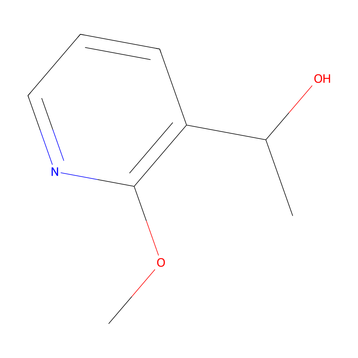 (1R)-1-(2-methoxypyridin-3-yl)ethan-1-ol molecular structure, CAS 1841092-23-6