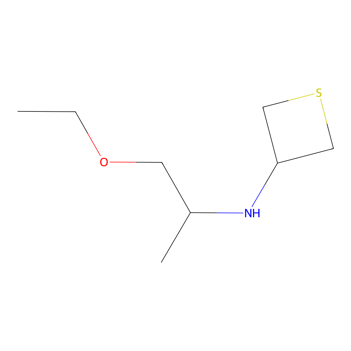 (S)-N-(1-Ethoxypropan-2-yl)thietan-3-amine molecular structure, CAS 1841095-43-9