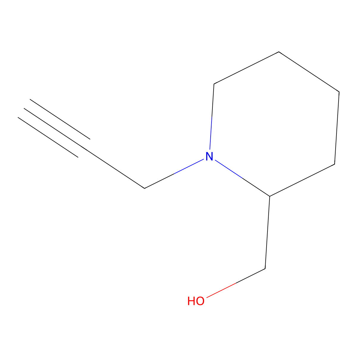 [(2R)-1-(prop-2-yn-1-yl)piperidin-2-yl]methanol molecular structure, CAS 1841103-71-6