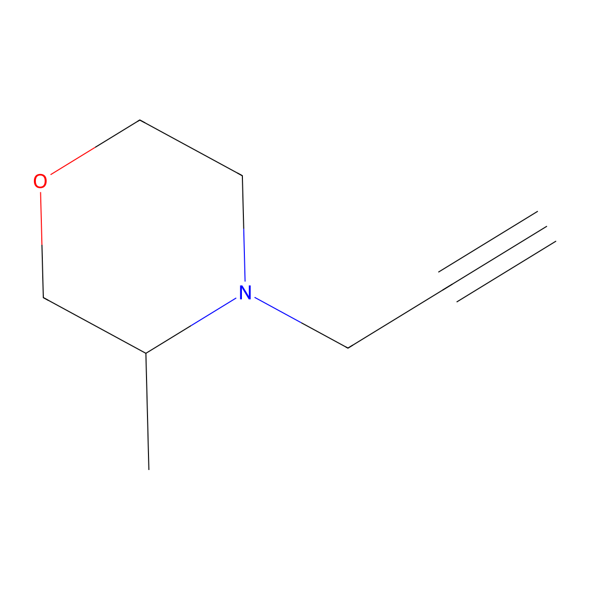 (3R)-3-methyl-4-(prop-2-yn-1-yl)morpholine molecular structure, CAS 1841111-62-3