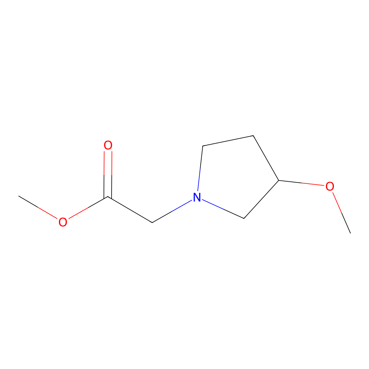 (S)-methyl 2-(3-methoxypyrrolidin-1-yl)acetate molecular structure, CAS 1841153-11-4