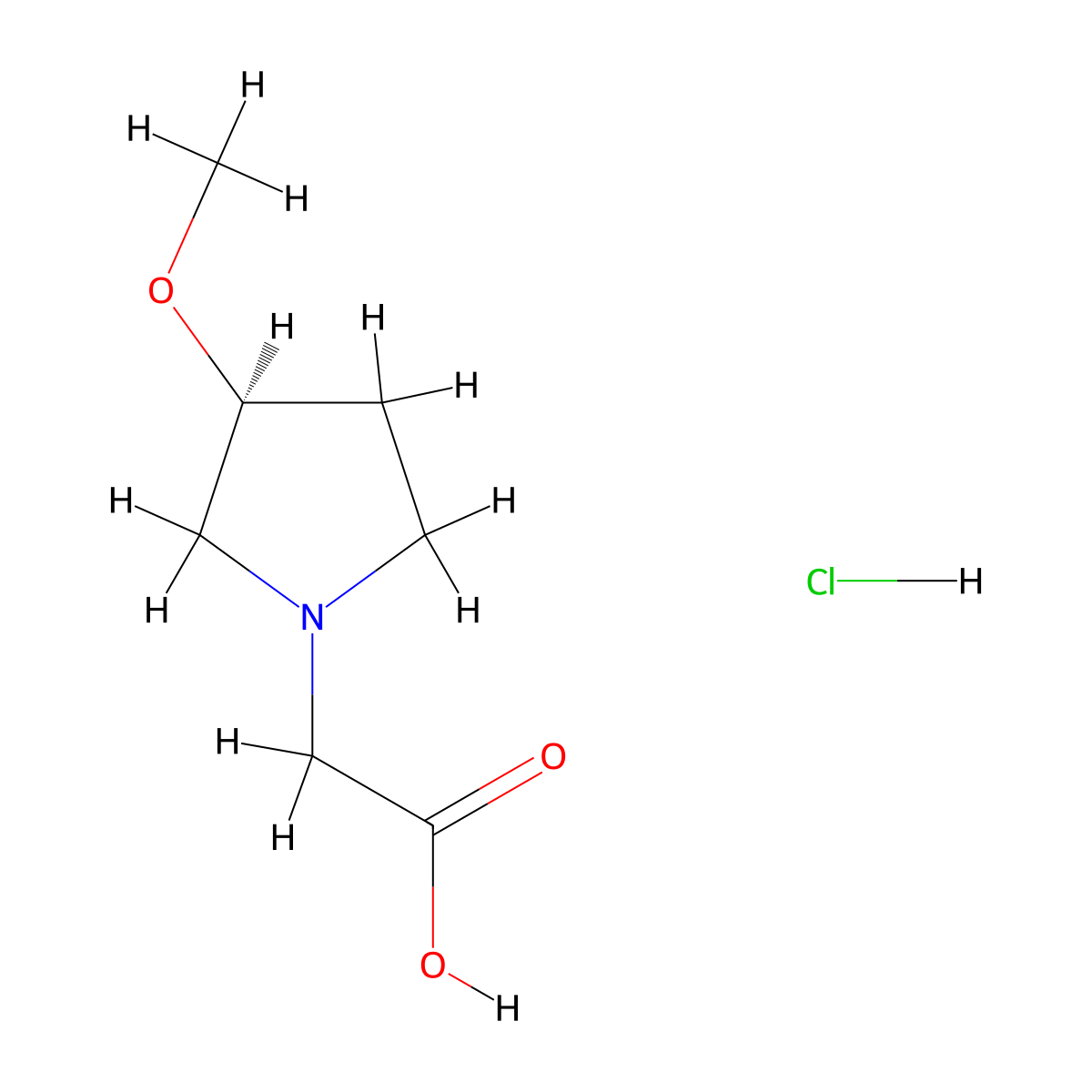 2-((3S)-3-methoxypyrrolidin-1-yl)acetic acid hydrochloride molecular structure, CAS 1841285-51-5