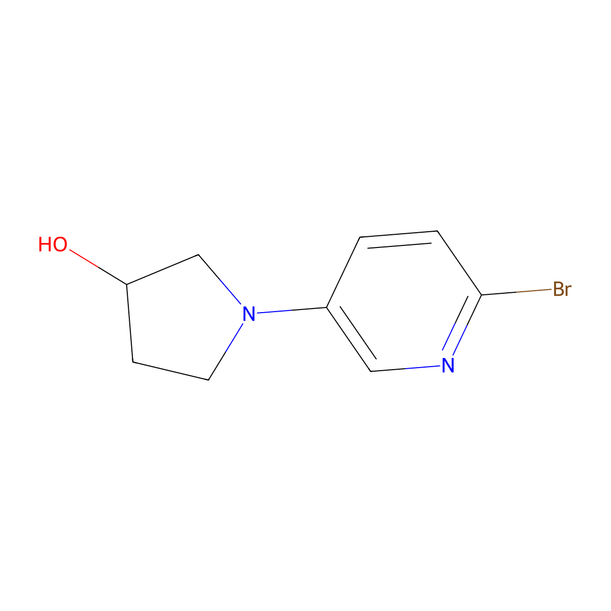 1-(6-Bromopyridin-3-yl)pyrrolidin-3-ol molecular structure, CAS 1841294-19-6