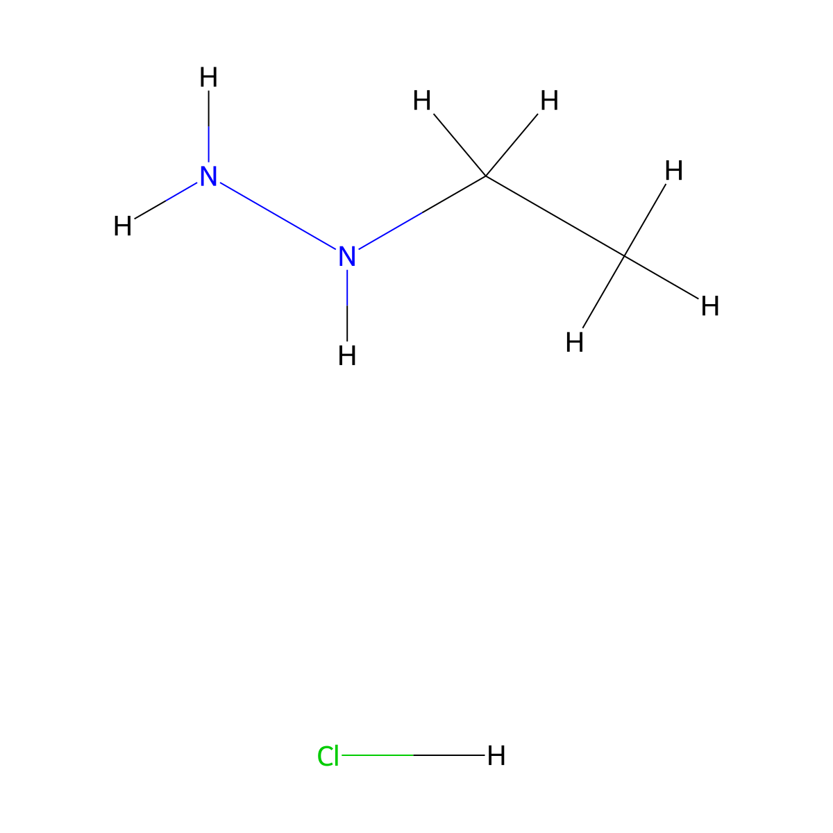 Hydrazine, ethyl-, monohydrochloride molecular structure, CAS 18413-14-4