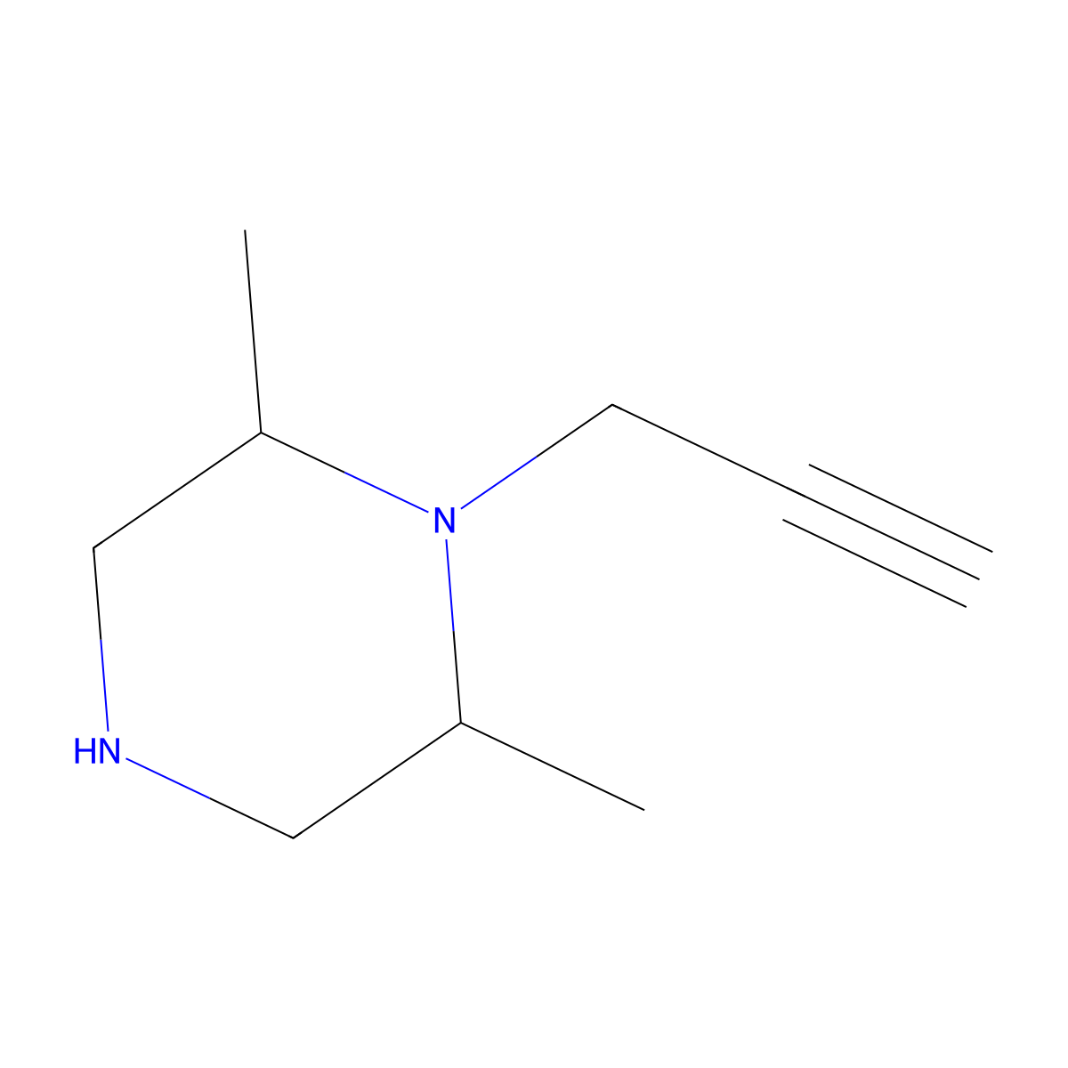 (2R,6S)-2,6-dimethyl-1-(prop-2-yn-1-yl)piperazine molecular structure, CAS 1841319-24-1