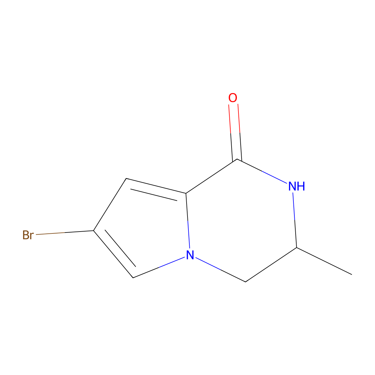 (3R)-7-bromo-3-methyl-1H,2H,3H,4H-pyrrolo[1,2-a]pyrazin-1-one molecular structure, CAS 1841360-64-2