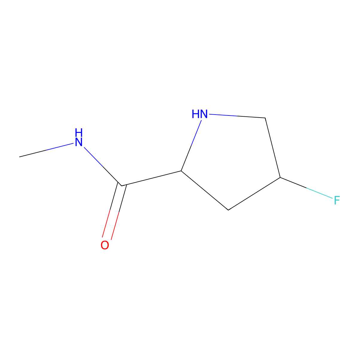 (2S,4R)-4-fluoro-N-methylpyrrolidine-2-carboxamide molecular structure, CAS 1841367-70-1