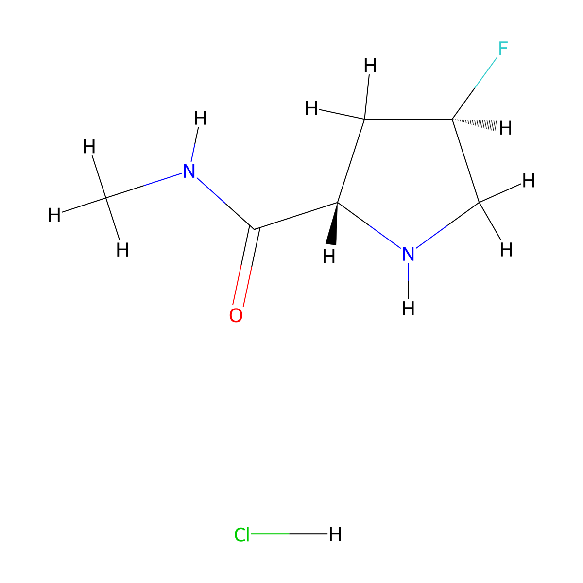 (2S,4R)-4-fluoro-N-methylpyrrolidine-2-carboxamide hydrochloride molecular structure, CAS 1841367-71-2