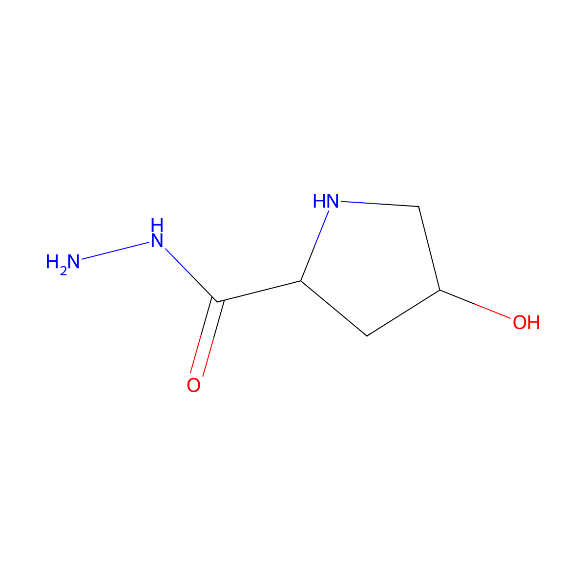 (2R,4S)-4-hydroxypyrrolidine-2-carbohydrazide molecular structure, CAS 1841385-32-7