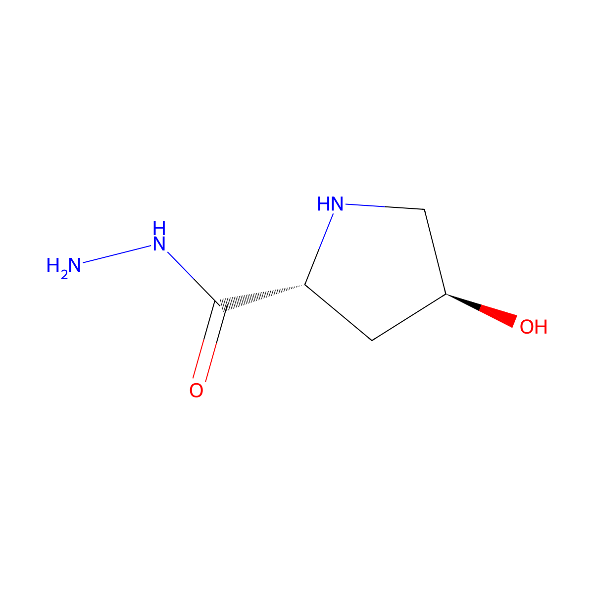 (2R,4S)-4-hydroxypyrrolidine-2-carbohydrazide molecular structure, CAS 1841385-32-7
