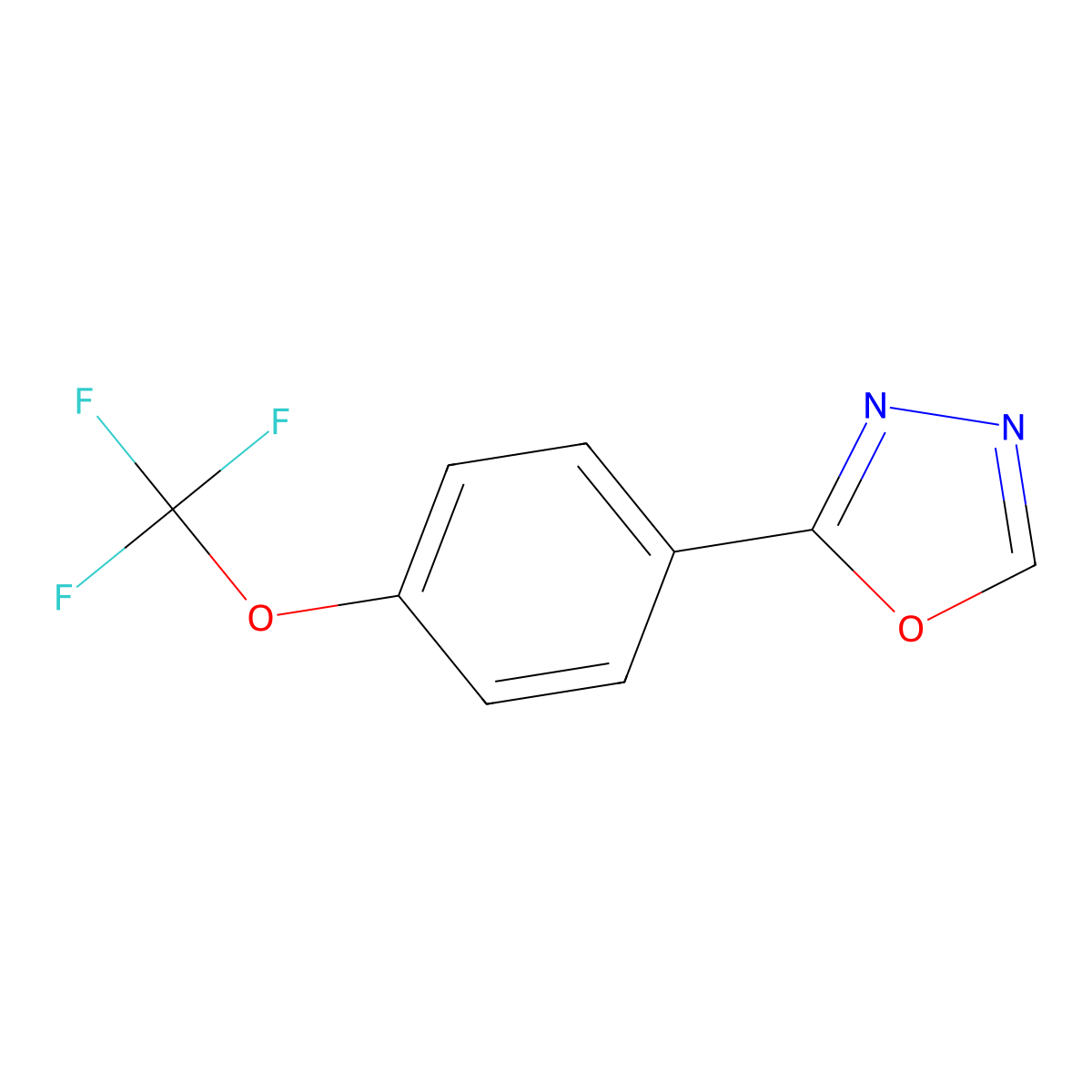 2-(4-(Trifluoromethoxy)phenyl)-1,3,4-oxadiazole molecular structure, CAS 1841435-85-5