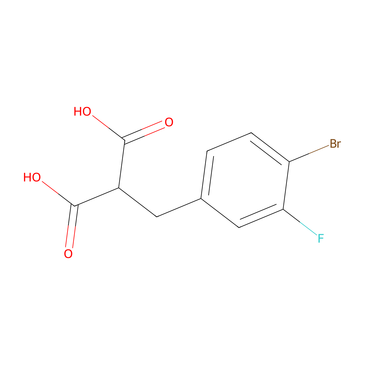 2-(4-Bromo-3-fluorobenzyl)malonic acid molecular structure, CAS 1841444-13-0