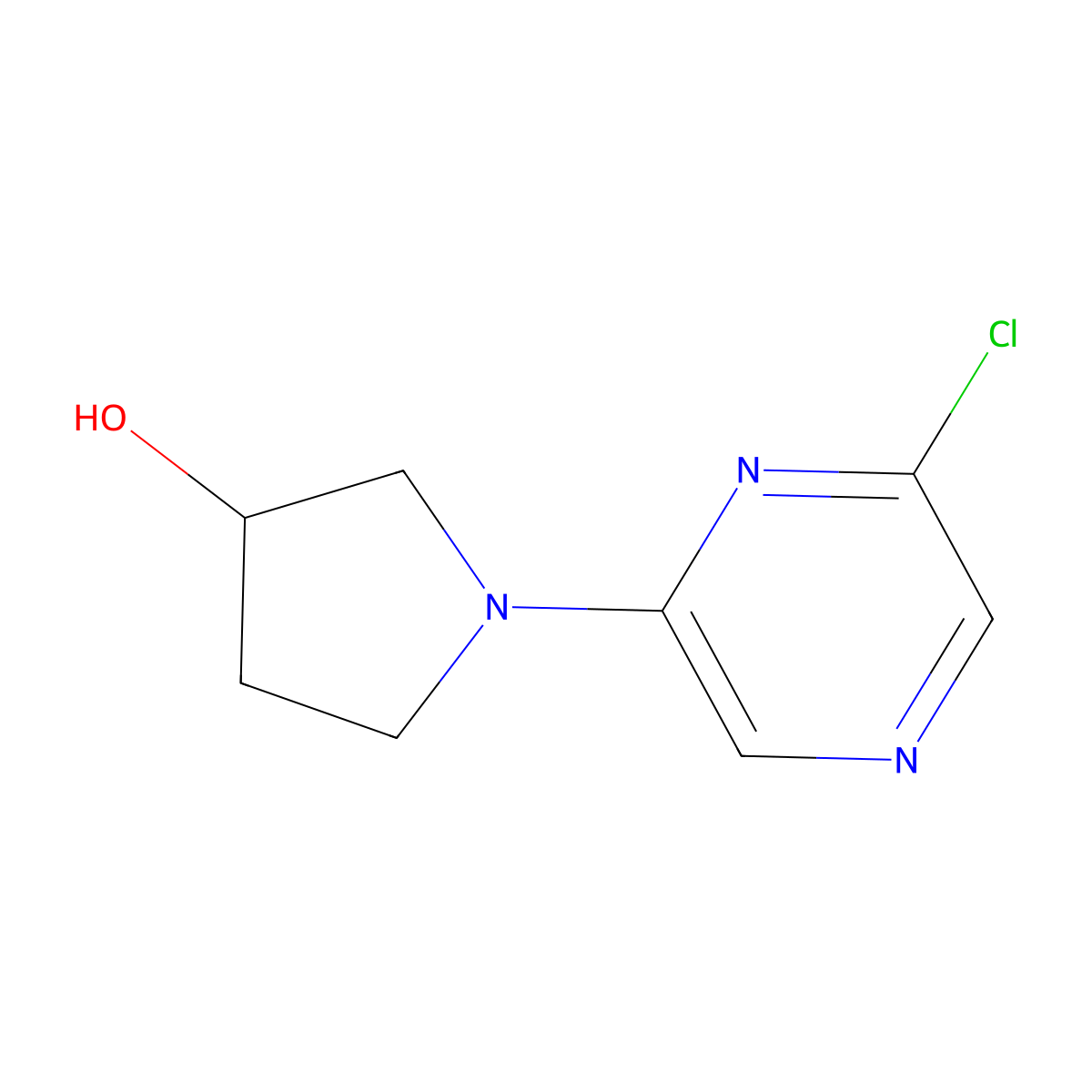 (3S)-1-(6-chloropyrazin-2-yl)pyrrolidin-3-ol molecular structure, CAS 1841473-77-5