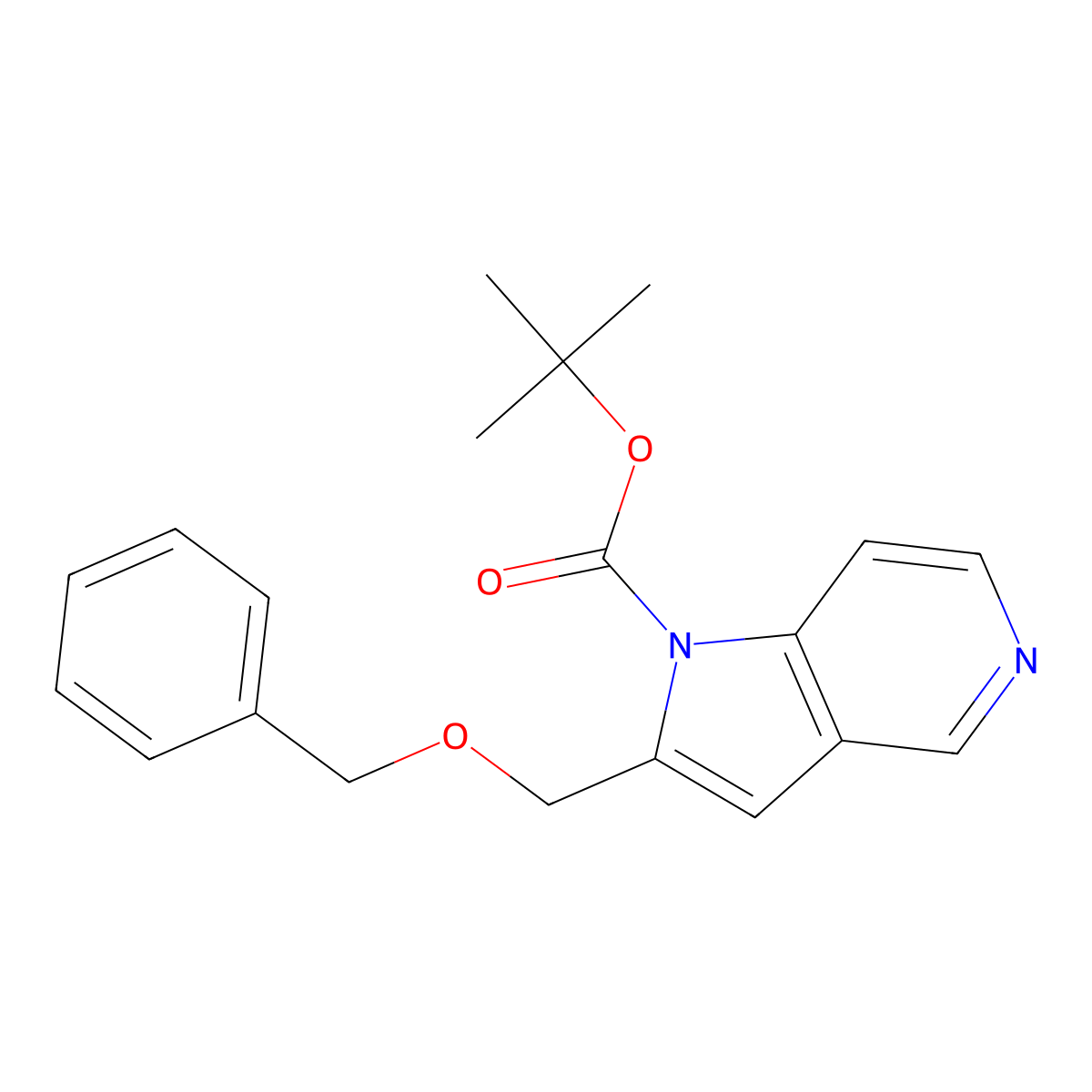 Tert-butyl 2-((benzyloxy)methyl)-1H-pyrrolo[3,2-C]pyridine-1-carboxylate molecular structure, CAS 1841486-20-1