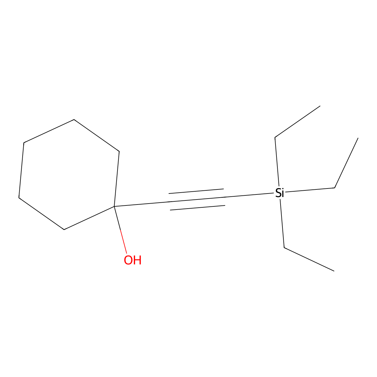 1-(2-Triethylsilylethynyl)cyclohexanol molecular structure, CAS 18415-45-7