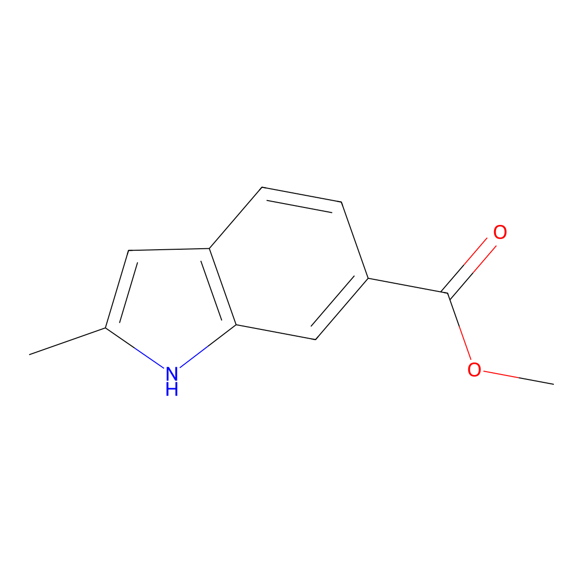Methyl 2-methyl-1H-indole-6-carboxylate molecular structure, CAS 184150-96-7