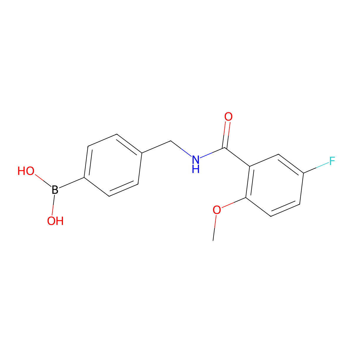 (4-((5-Fluoro-2-methoxybenzamido)methyl)phenyl)boronic acid molecular structure, CAS 1841504-60-6