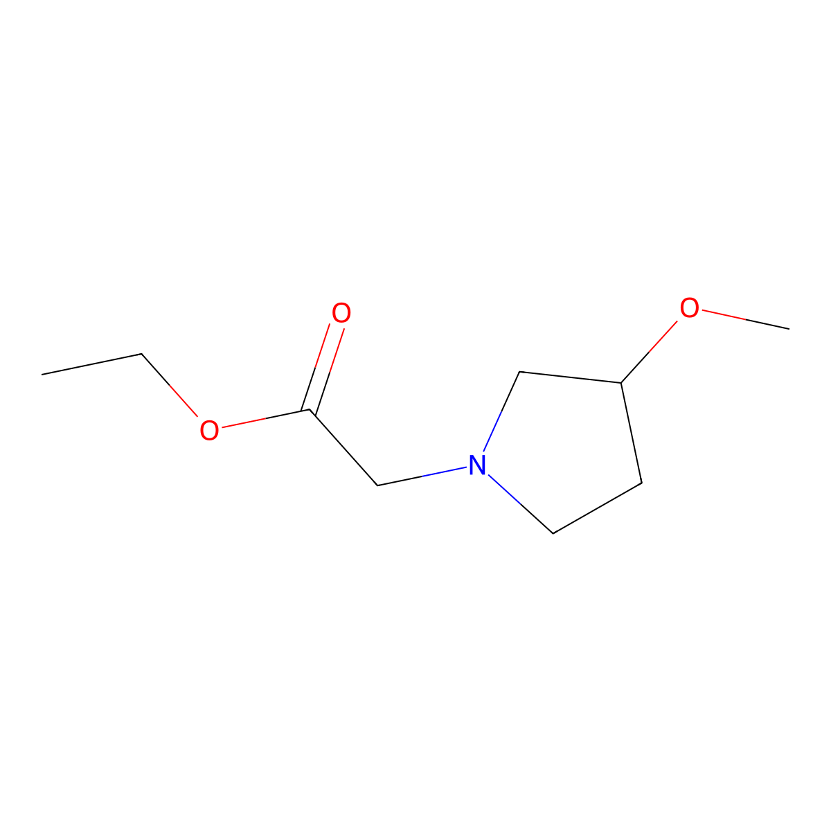 Ethyl (S)-2-(3-methoxypyrrolidin-1-yl)acetate molecular structure, CAS 1841590-75-7